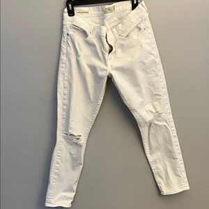Lucky Brand White Distressed Skinny Jeans